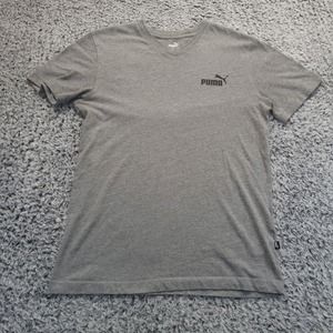 Puma Shirt Mens Small Gray Casual Lounge Athleisure Running Gym Train V Neck Tee